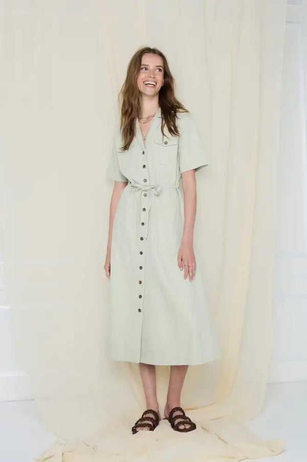 Atelier Rêve Kunis Celadon Green Dress - The Mercantile London