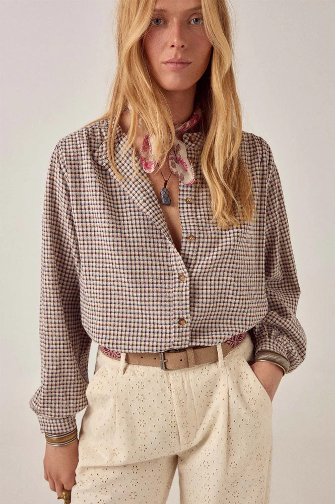 Maison Hotel Vichy Macedonia Check Blouse - The Mercantile London