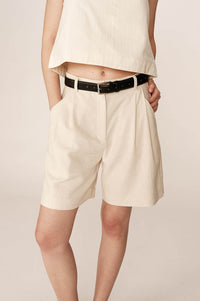 Grace & Mila Pascal Tailored Ecru Bermuda Shorts - The Mercantile London