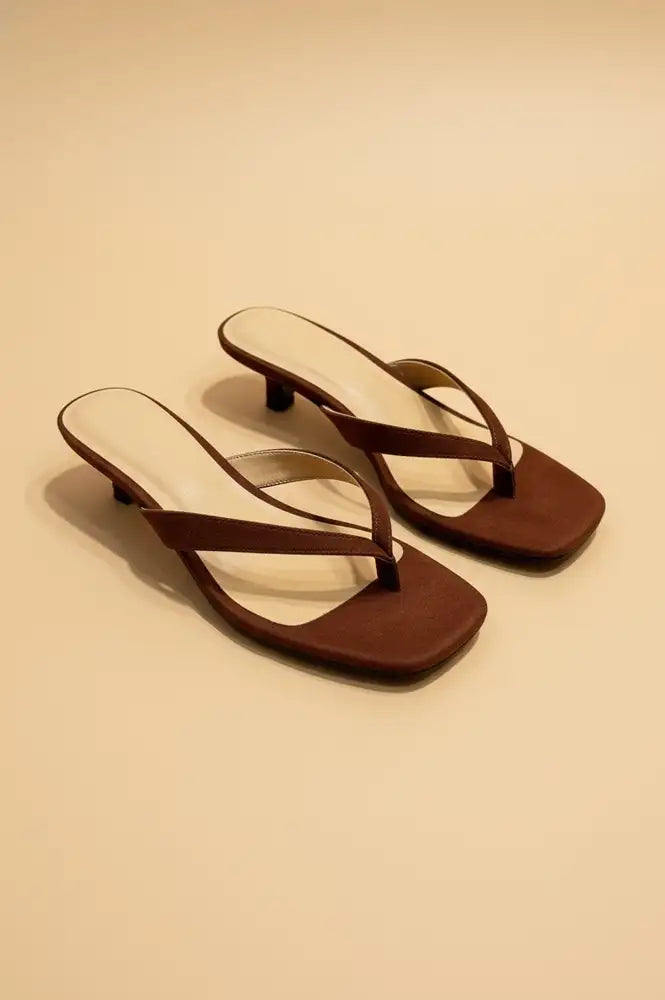 Cocci Chocolate Kitten Heel Sandals