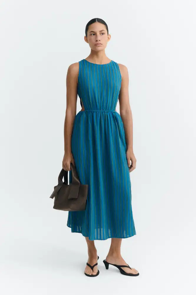 Thinking Mu Kin Windsor Stripes Dress - The Mercantile London