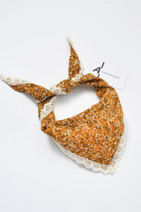 Funkyrel Mustard Ditsy Floral Triangle Scarf