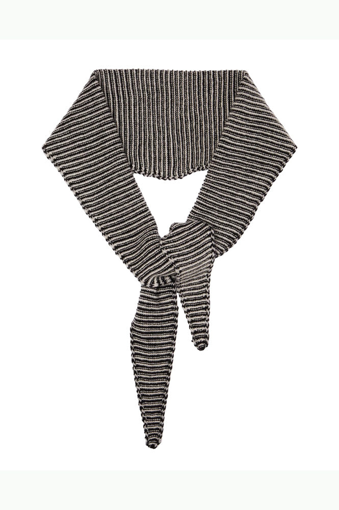 Somerville Diamond Navy Stripe Cashmere Skinny Scarf