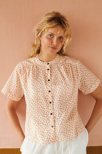 Habiba New Dawn Berry Floral Short Sleeve Blouse
