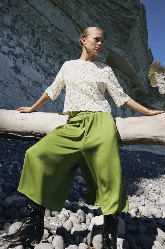 Stella Nova Soft Yellow Lace Top