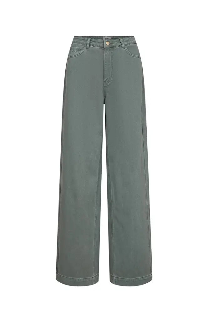 Numph Hamilton Washed Sea Green HR Wide Jeans