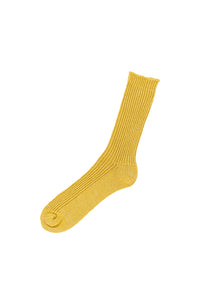 Nishiguchi Kutsushita Boston Ribbed Vintage Yellow Socks - The Mercantile London