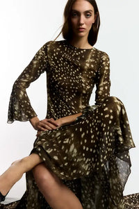 Carmen Says Jester Bambi Noir Print Dress - The Mercantile London