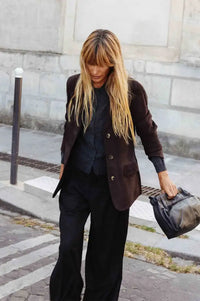 Yerse Americana Chocolate Suede Jacket