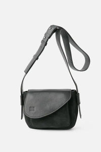Biba Blunt Black Leather & Suede Crossbody Bag