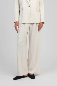 An'ge Patila Beige Striped Trousers - The Mercantile London