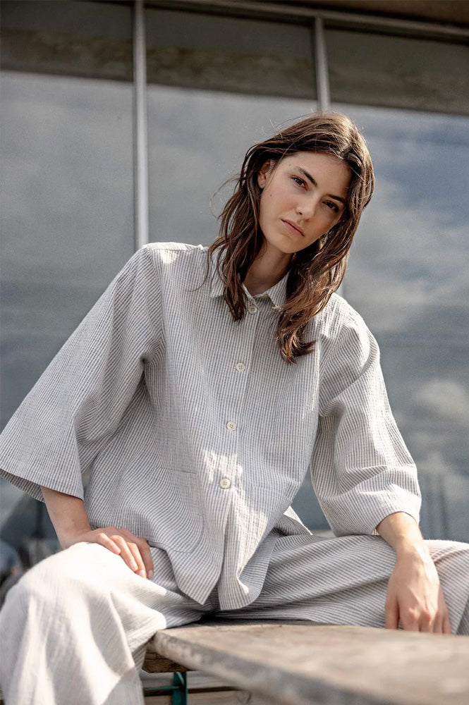 Project AJ117 Sally Indigo Stripe Jacket - The Mercantile London