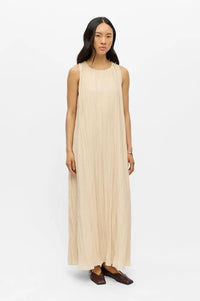 Object Mabel Macadamia Pleated Maxi Dress - The Mercantile London
