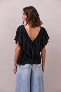 Faune Camelia Black Top - The Mercantile London