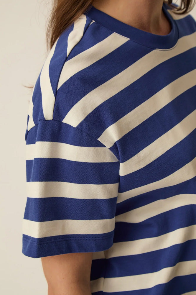 Des Petits Hauts Filma Indigo & Ecru T-Shirt - The Mercantile London