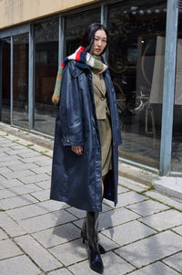 ICHI Kilavi Navy Trench Coat - The Mercantile London