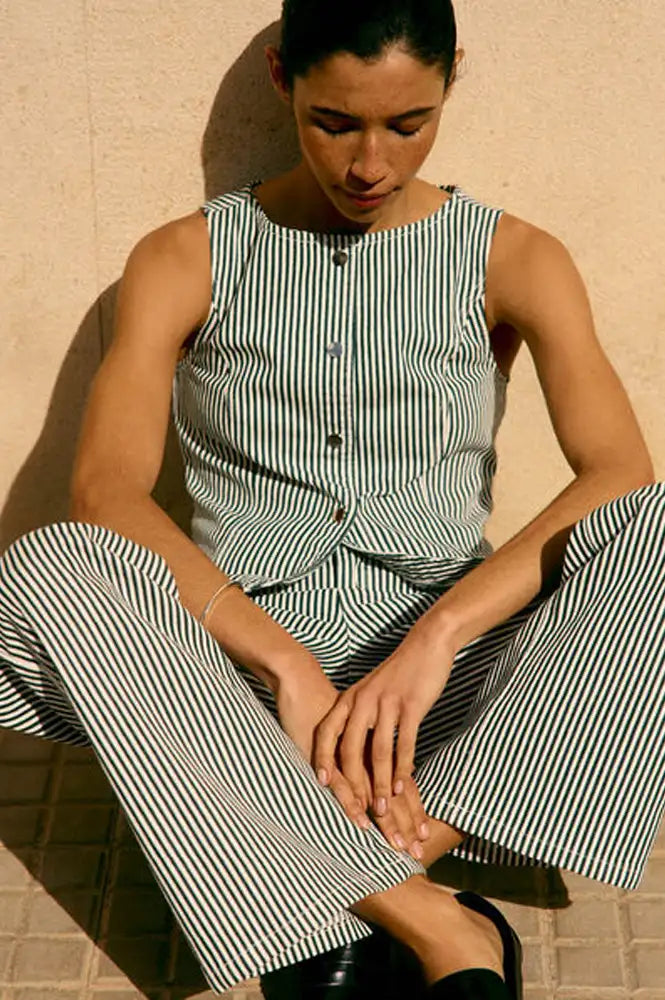 Object Sanni Botanical Stripe Top - The Mercantile London