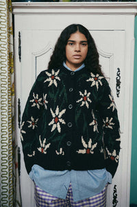 Howlin' Flower Print Navy Cardigan - The Mercantile London