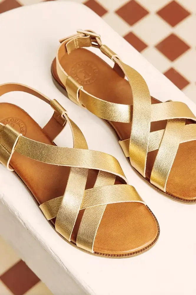 Penelope Chilvers Buttercup Gold Sandals - The Mercantile London
