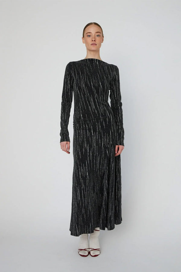 Stella Nova Silver Lurex Jersey Maxi Dress - The Mercantile London