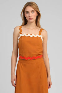 An'ge Soline Gold Ric Rac Top