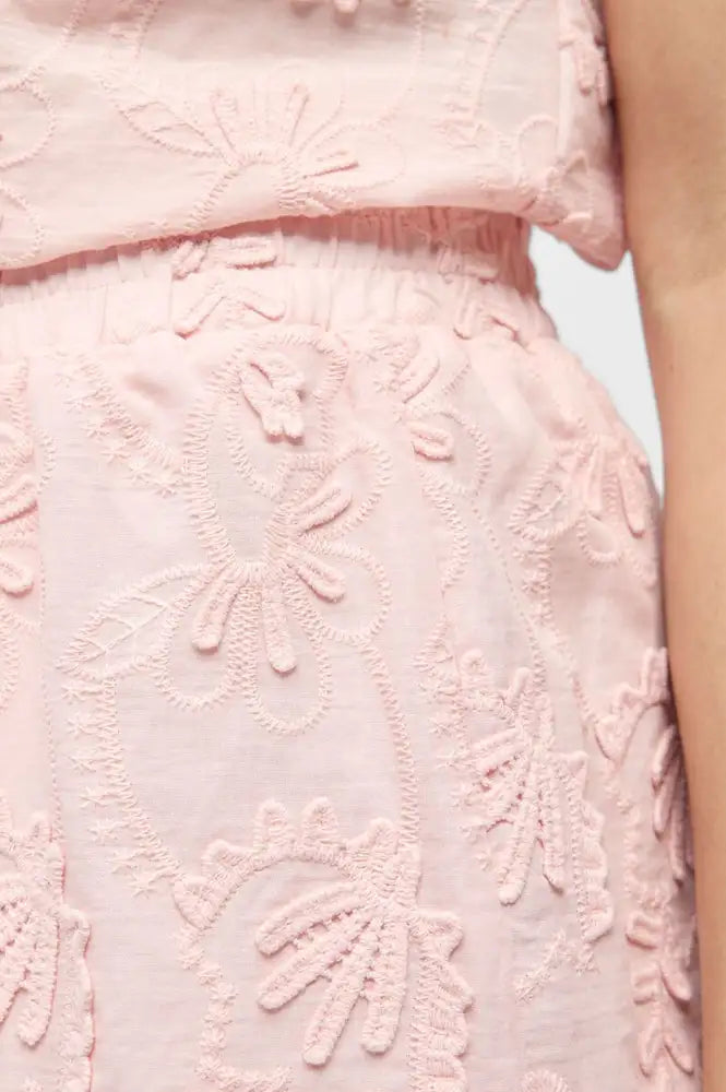 Object Mya Pale Lilac Embroidered Shorts - The Mercantile London