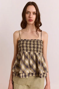Damson Madder Azalea Cardamon Checked Cami Top