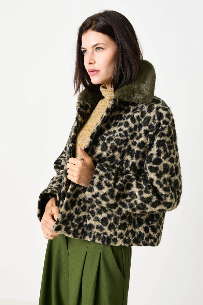 Louche Apple Green Leopard Jacket