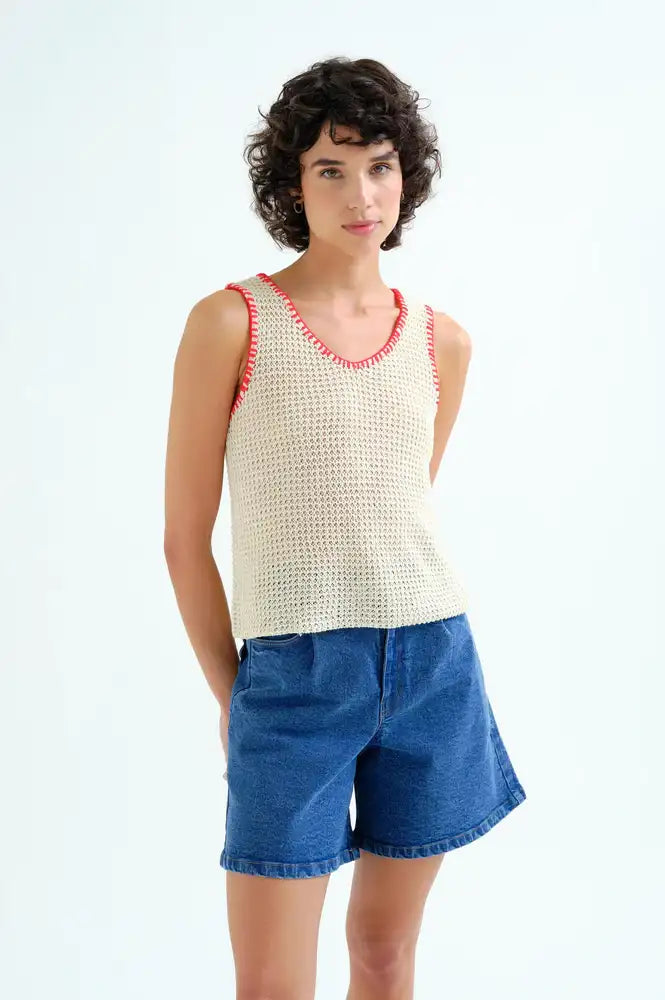 Compania Fantastica Off-White Knitted Top