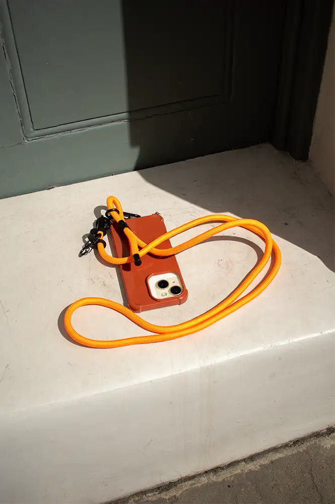 Talk And Tell Orange Crossbody Adjustable Phone Strap