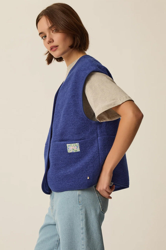 Des Petits Hauts Gaelle Indigo Sleeveless Vest - The Mercantile London