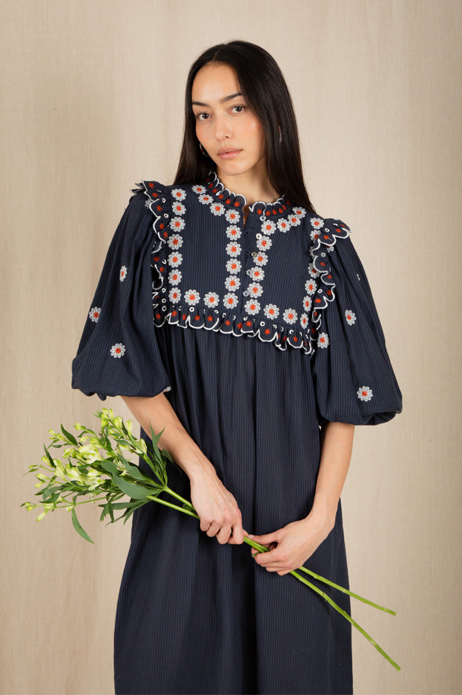 Bonté Rosa Navy Dress - The Mercantile London