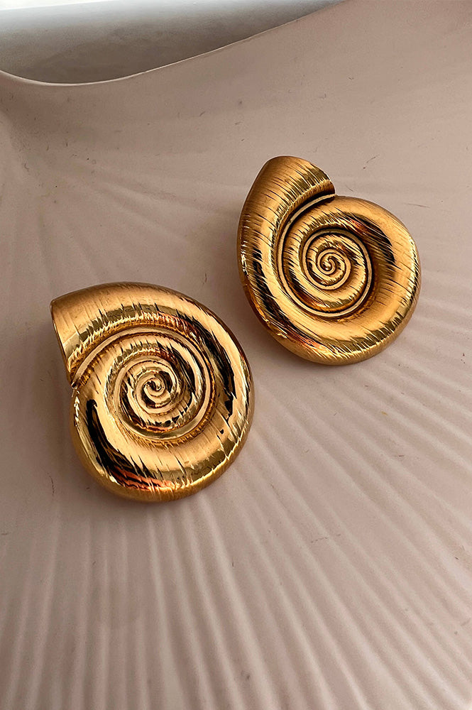 Lunar Large Shell Stud Earrings - back soon - The Mercantile London