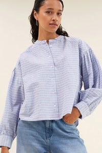 By-Bar Ella Chambray Check Blouse