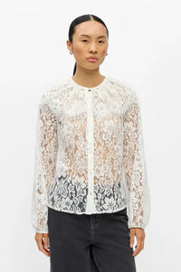 Object Laney Cloud Dancer Lace Blouse