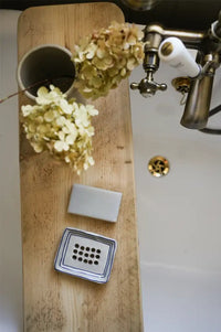 Hand Painted Ink Breton Stripe Soap Dish - The Mercantile London
