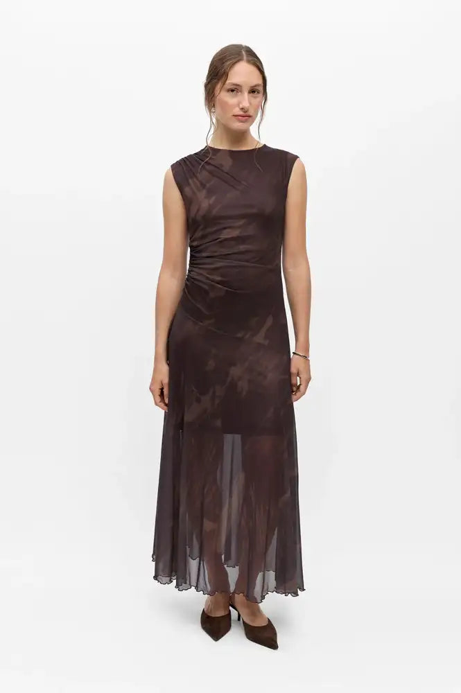 Object Noelle Chocolate Plum Ruched Maxi Dress