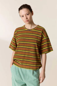 Leon & Harper Titan Green Striped T-Shirt - The Mercantile London