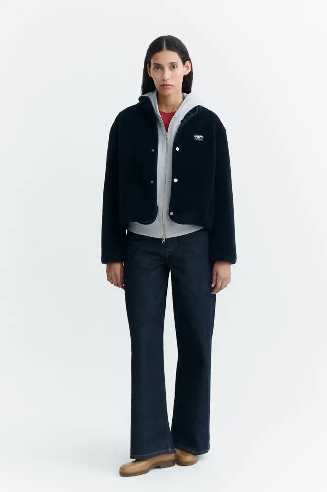Thinking Mu Kourtney Navy Shearling Jacket - The Mercantile London