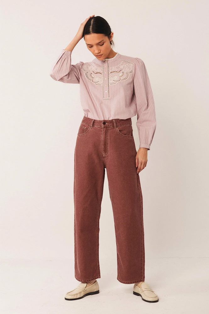 Indi & Cold Cherry Washed Twill Trousers - The Mercantile London