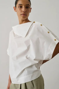 Soeur Issa White Asymmetric Blouse - The Mercantile London