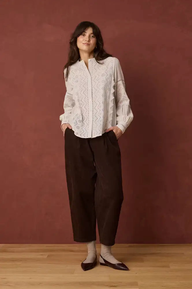 Fransa Calana Hot Fudge Corduroy Trousers - The Mercantile London