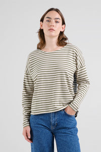 Dedicated Humledal Leaf Green Stripe Top - The Mercantile London