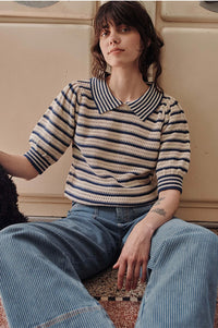 Emile Et Ida Dauphine Marina Blue Polo Top - The Mercantile London