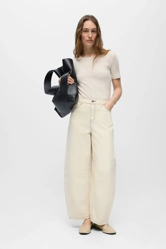 Object Mio Andrea Birch Barrel Leg Jeans - The Mercantile London