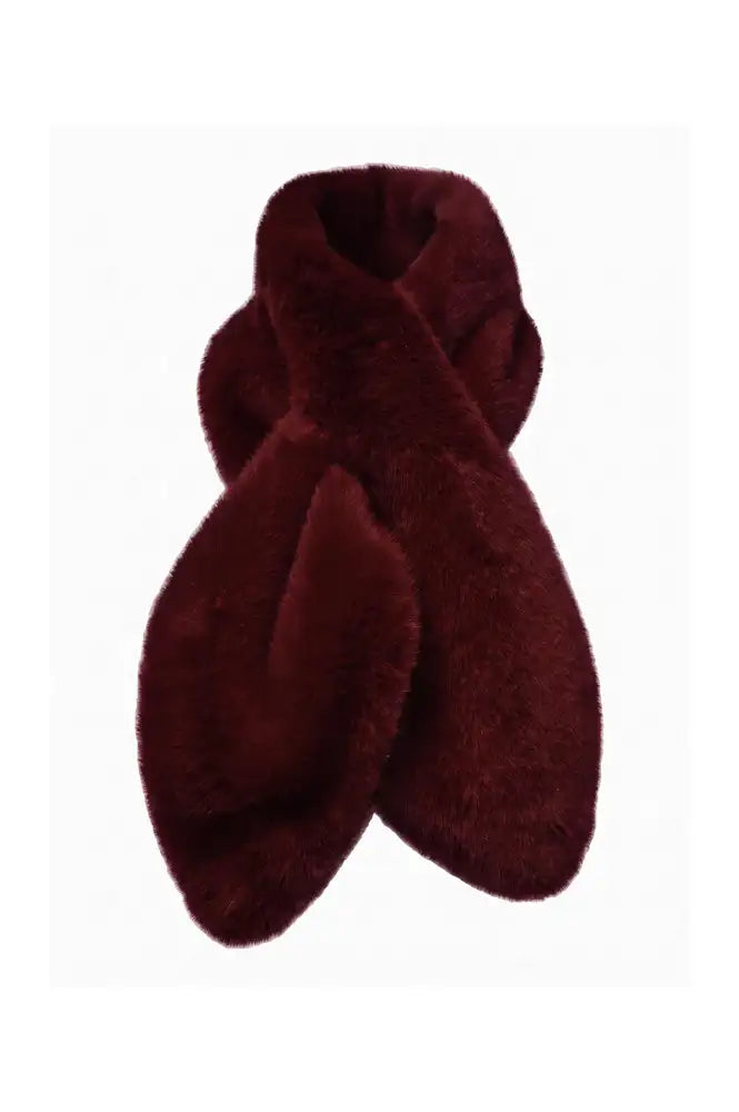 Nooki Cate Burgundy Faux Fur Scarf - The Mercantile London