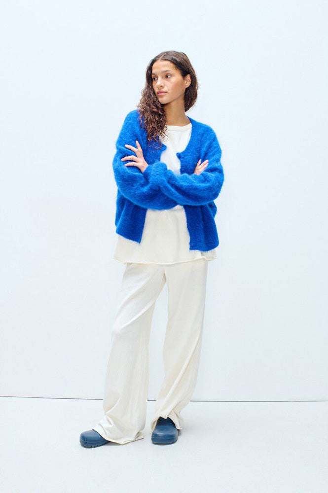 American Vintage Niby Royal Blue Marl Cardigan - The Mercantile London