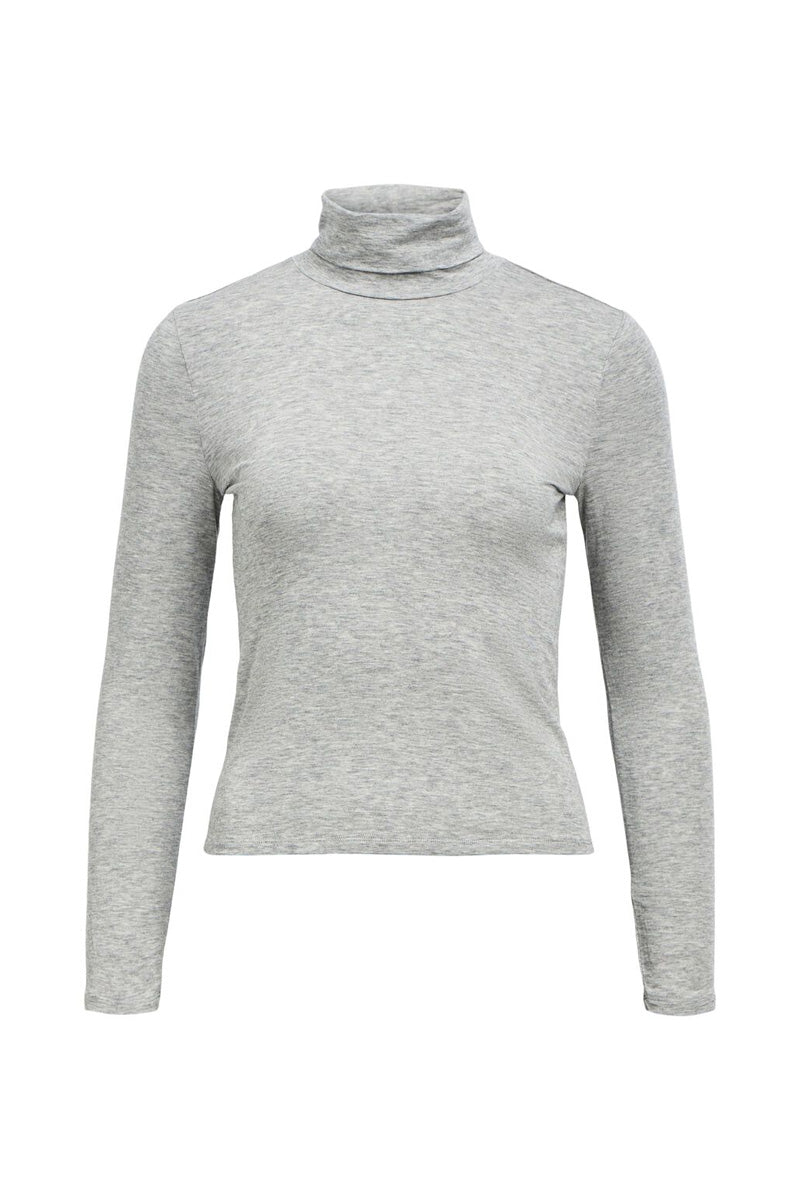 Object Zofia Grey Melange Turtleneck Top - The Mercantile London