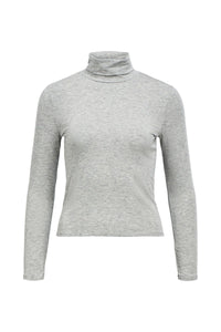 Object Zofia Grey Melange Turtleneck Top - The Mercantile London