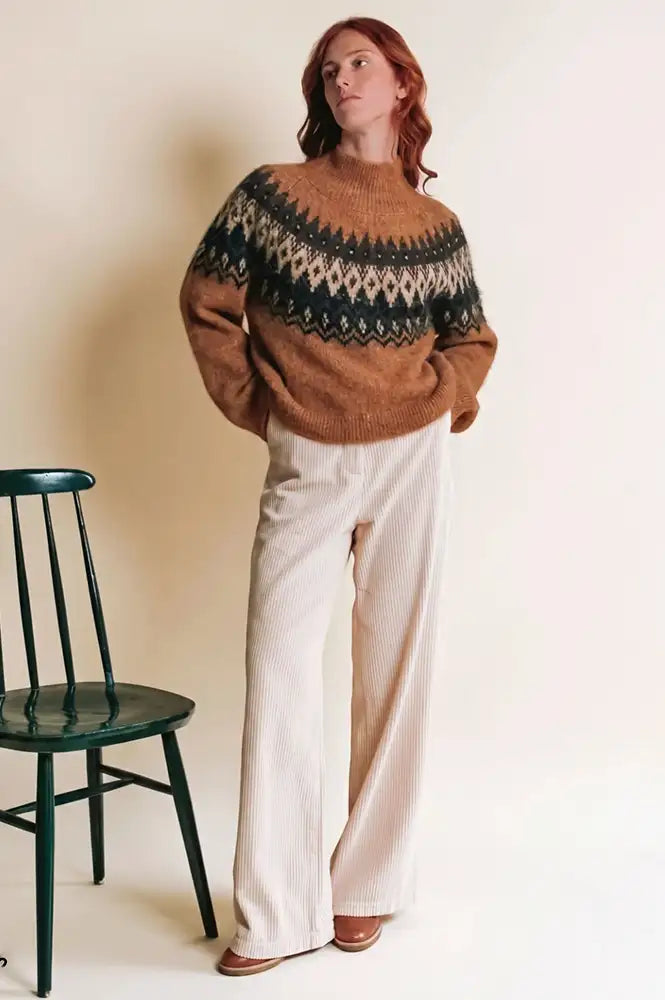 Emile Et Ida Ecrin Caramel Jacquard Jumper